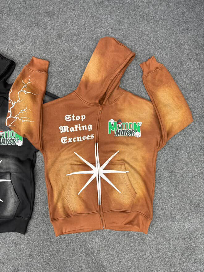 “Stop Making Excuses & Prevail” Zip Ups