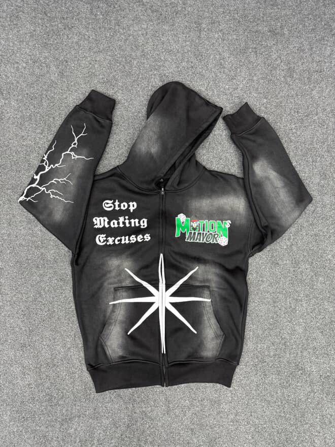 “Stop Making Excuses & Prevail” Zip Ups
